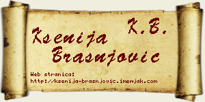 Ksenija Brašnjović vizit kartica